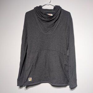 Deso Hooded Shirt Tunic Womens Medium Cowl Neck Gray Open Back Split